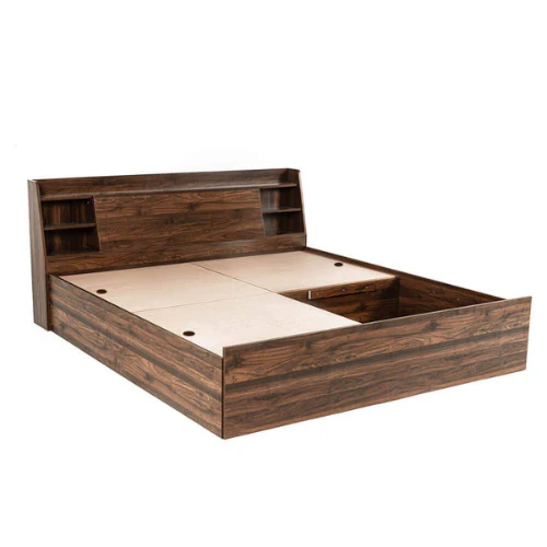 Engineered Classic Style Queen Size Bed with Shelves - Image 4