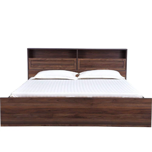 Engineered Wood Contemporary Style Queen Size Bed with Shelves & Storage - Image 6