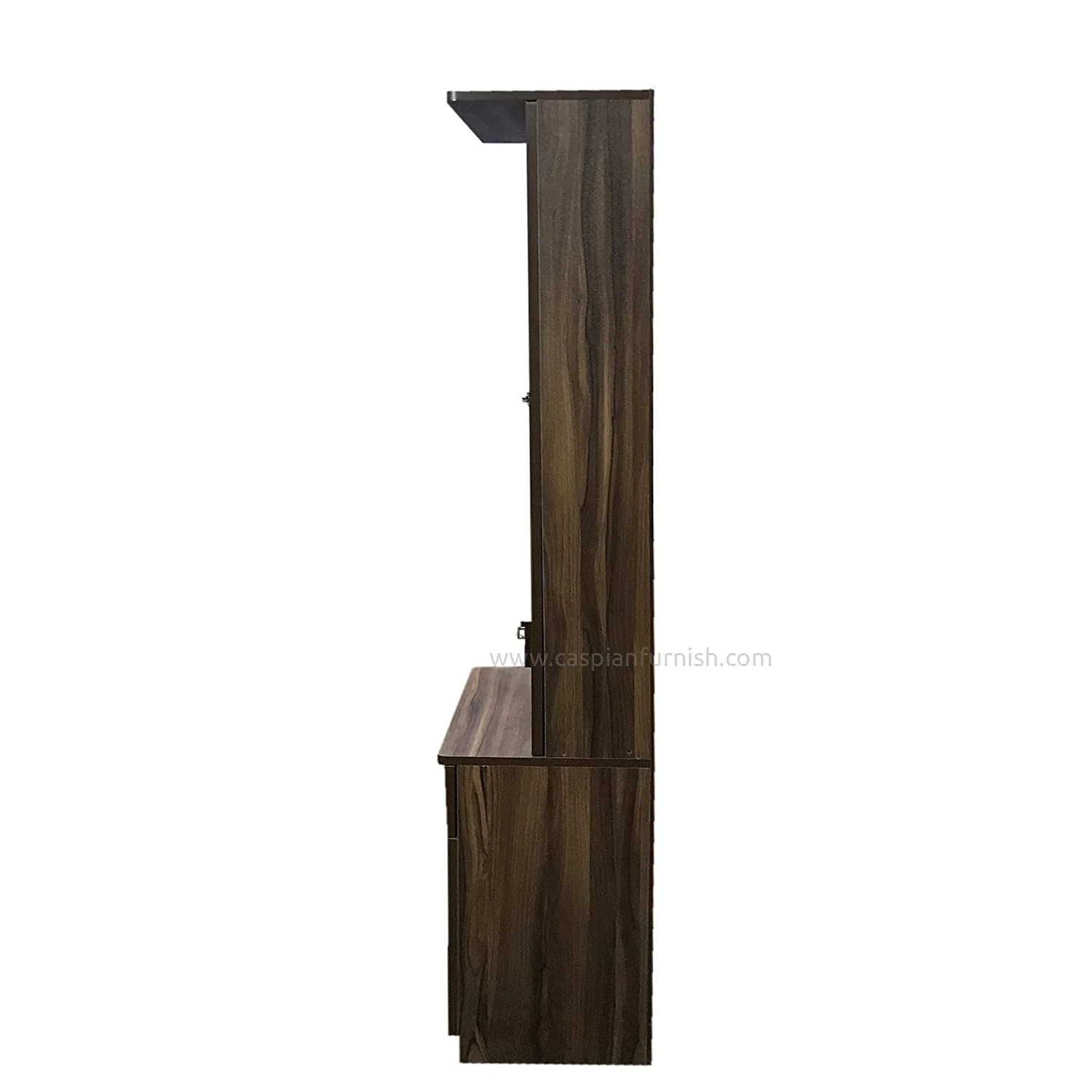 Engineered Wood Dressing Table with Mirror Shelves and Storage Cabinet and LED Light - Image 4