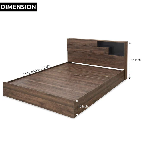 Engineered Wood Stylish Modern Style King Size Bed with Designer - Image 4