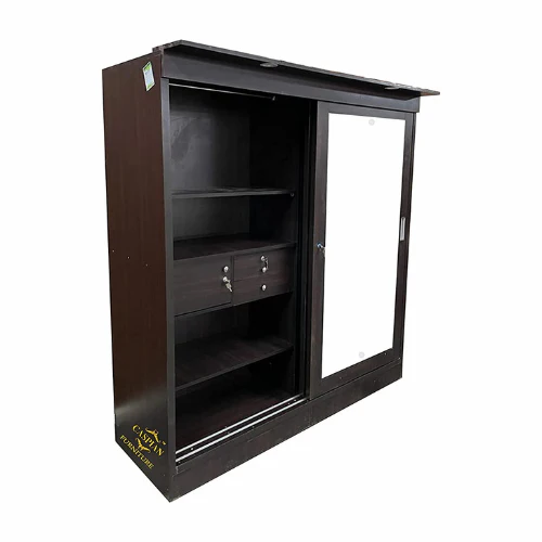 Wardrobe with 2 Sliding Door for Bedroom and Large Mirror | 4 Door Wardrobe - Image 5